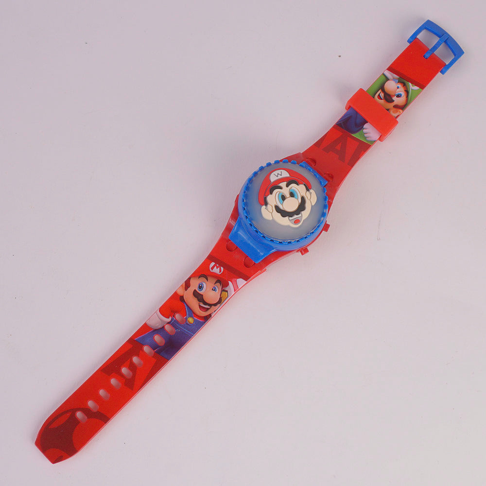 Kids Character Digital TIme Wrist Watch with Spinner M