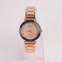 Women Chain Watch Rosegold with Black & Rose Dial DR