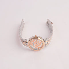 Women Chain Watch Twotone with Rose & White Dial VCE
