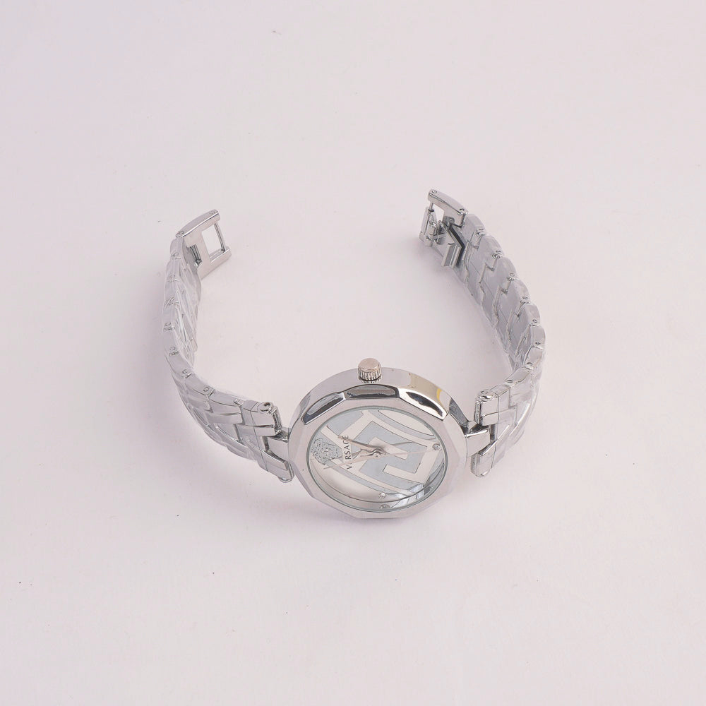 Women Chain Watch SIlver with Silver Dial VCE