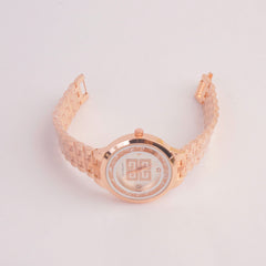 Women Chain Watch Rose with Rose & White Dial GY