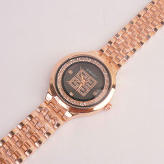 Women Chain Watch Rose with Rose & Black Dial GY