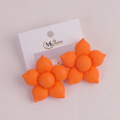 Women Flower Design Fashion Earring Orange