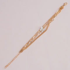 Womens Golden Chain Bracelet White