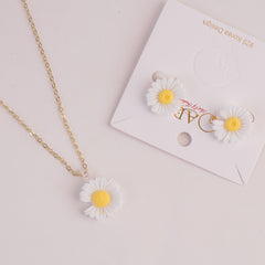 Locket Earring Set White