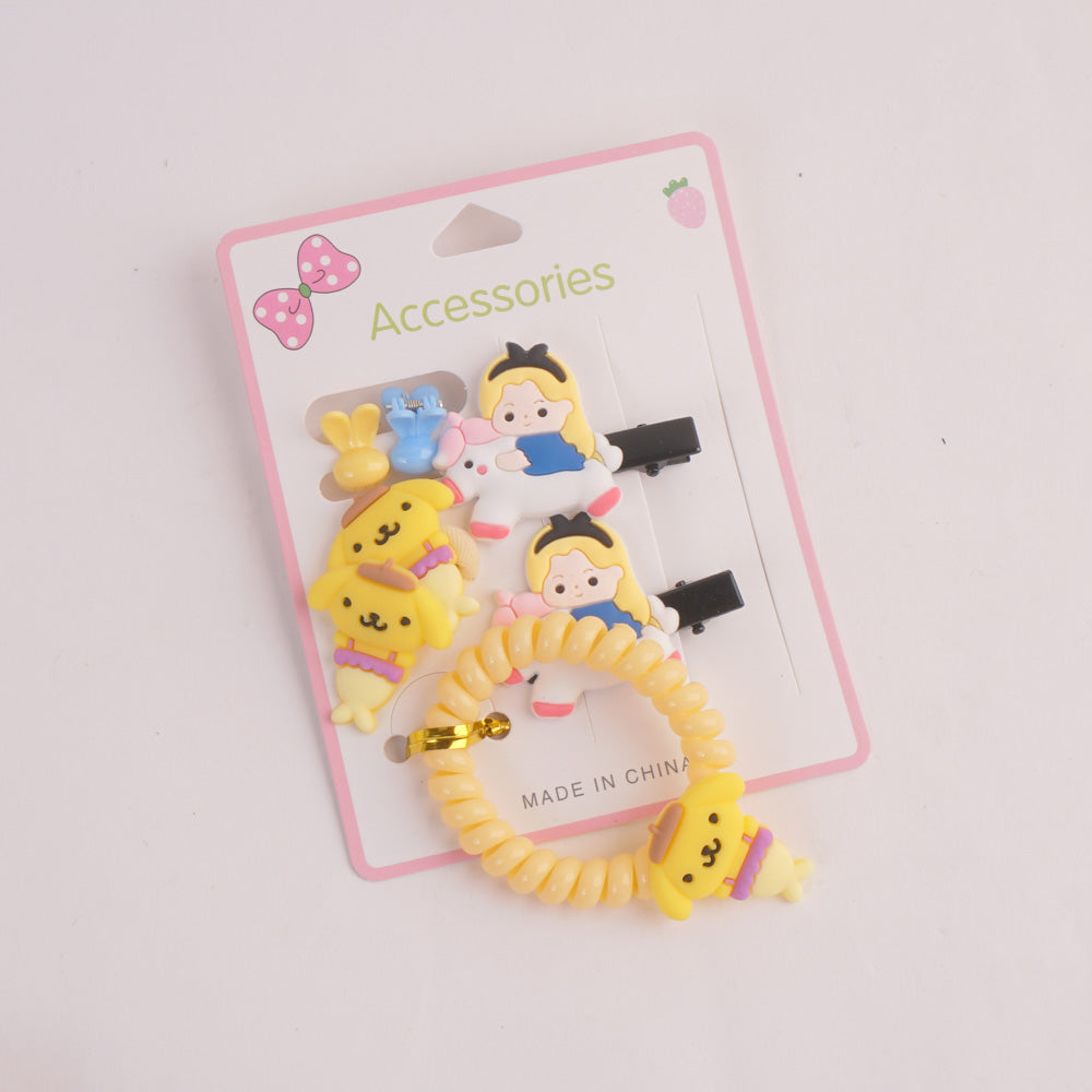 Girls Hairband Hair Clip With Bracelets Yellow