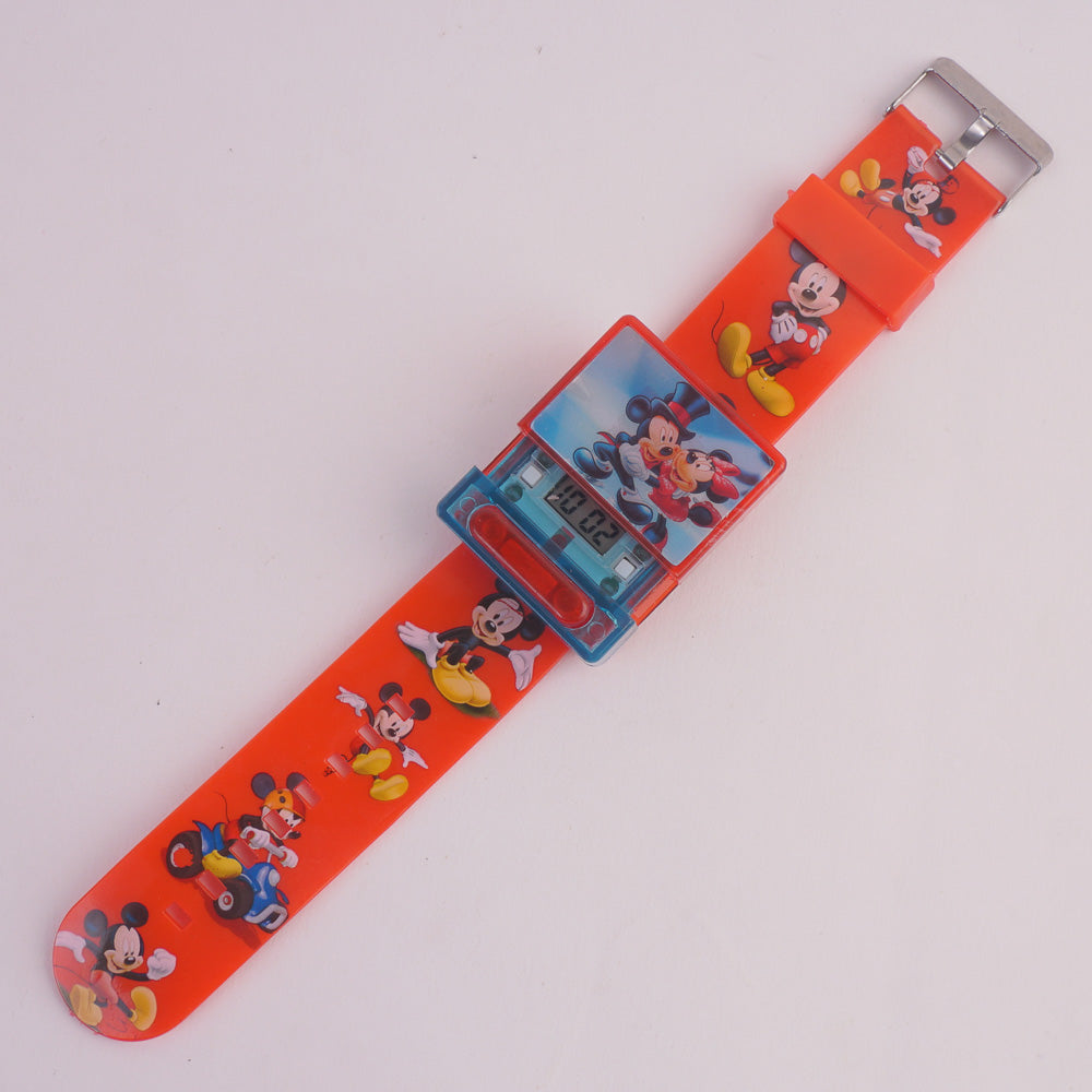 KIDS CHARACTER WATCH WITH MUSICAL SOUND RED MICKY