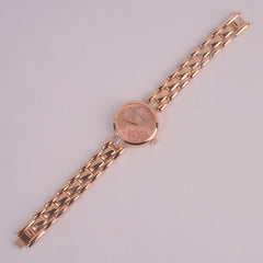 Women Rosegold Chain Watch Pink Dial FCO