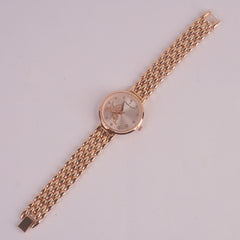 Women Rosegold Chain Watch Pink Dial FCO