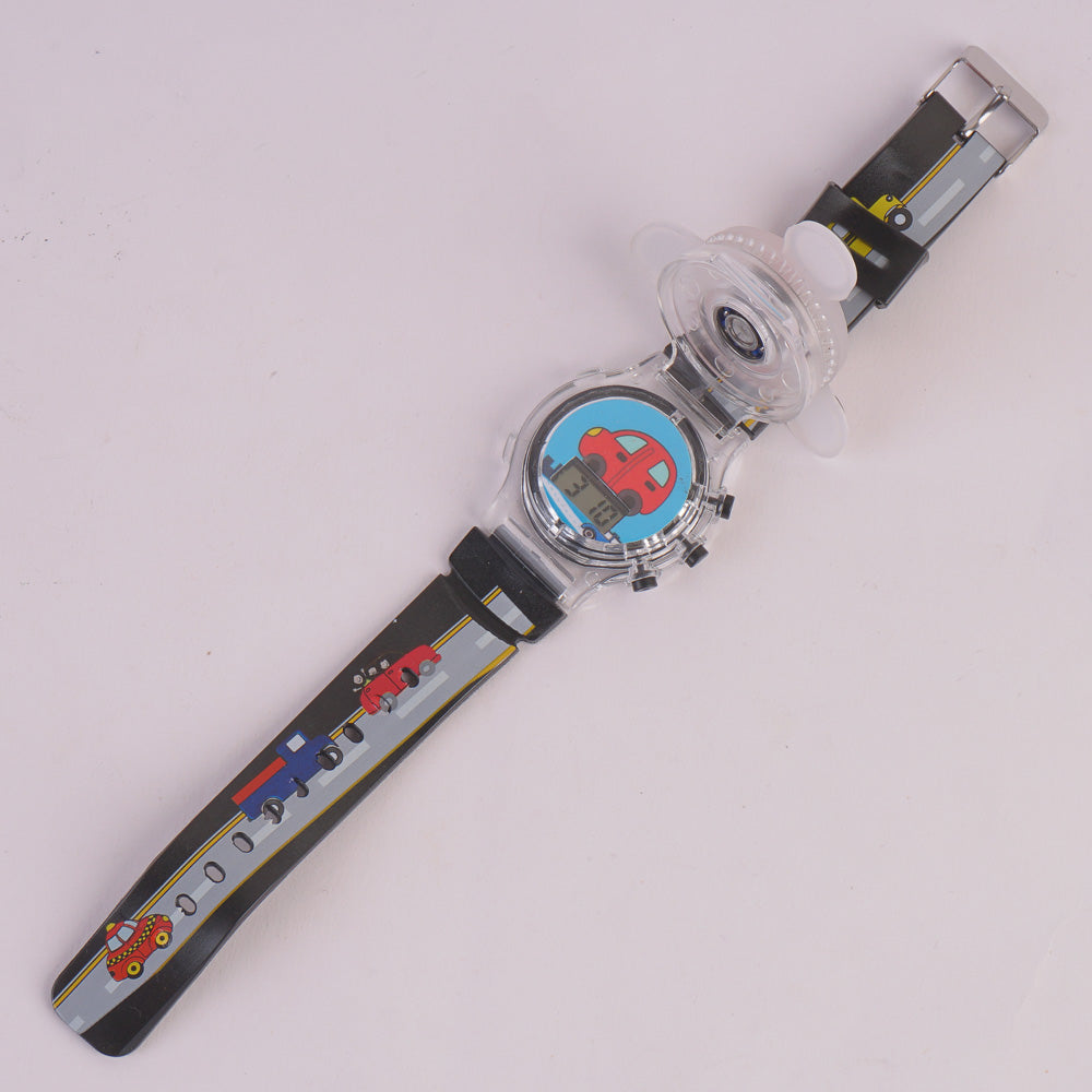 Spinner Watch For KIDS Black Car