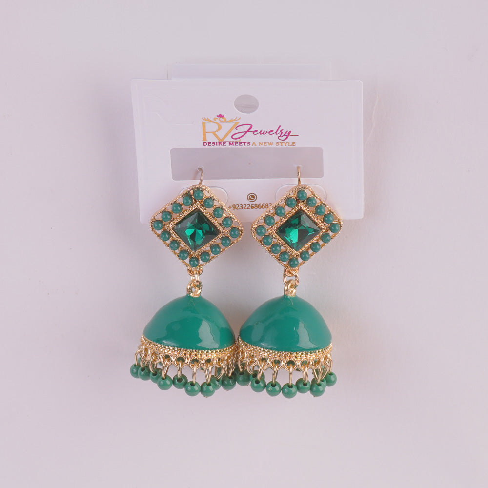 Women Traditional Earring Green Color