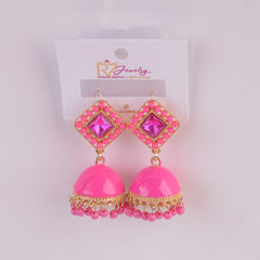 Women Traditional Earring Dark Pink Color