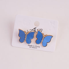 Women Butterfly Design Earring Blue