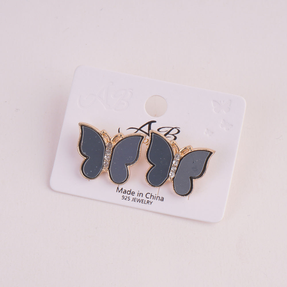 Women Butterfly Design Earring Black