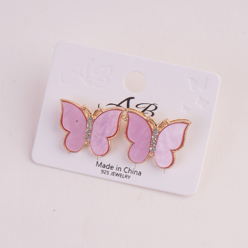 Women Butterfly Design Earring Purple