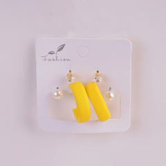 Women Earring Set Yellow