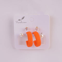 Women Earring Set Orange