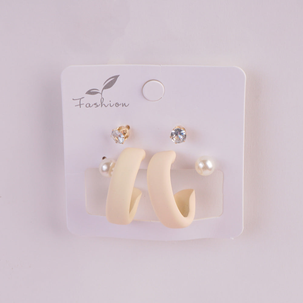 Women Earring Set White