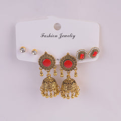 Women Traditional Earring Set Red