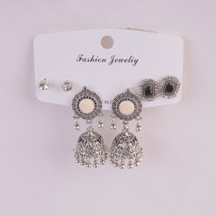 Women Traditional Earring Set White