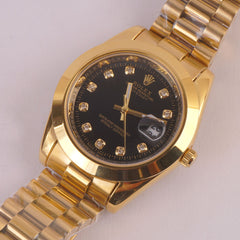Mens Chain Golden Wrist Watch Black R