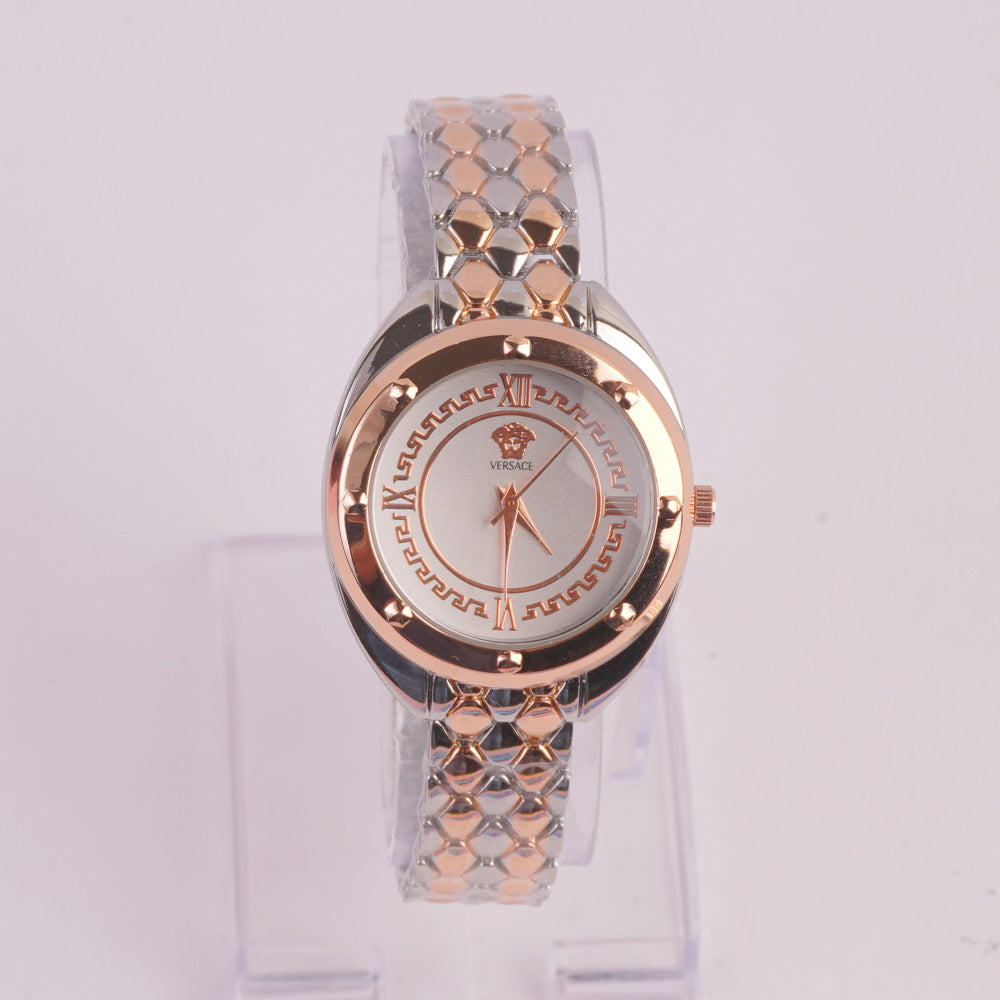 Two Tone Womens Chain Watch Rosegold V