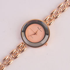 Women Rosegold Chain Watch With Pink Dial