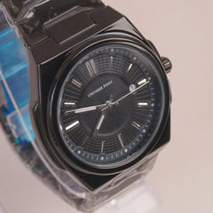 Mens Black Chain Wrist Watch Black Dial