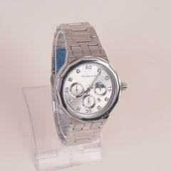 Mens SilverChain Wrist Watch White Dial