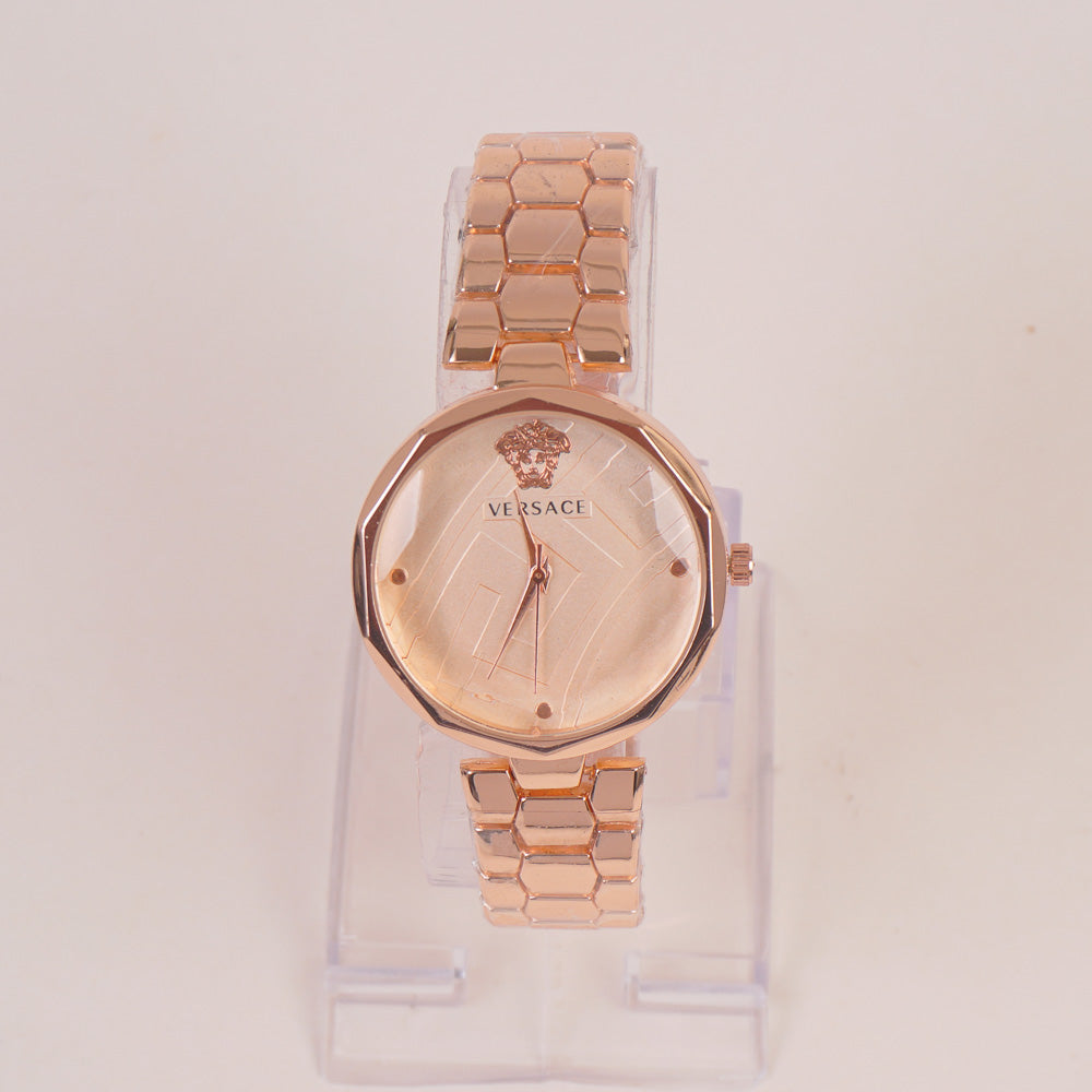 Womens Chain Watch Rosegold with Pink Dial