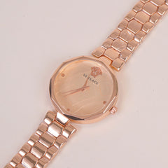 Womens Chain Watch Rosegold with Pink Dial