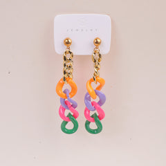 Women Chain Style Earring Multi Color