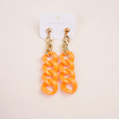 Women Chain Style Earring Orange