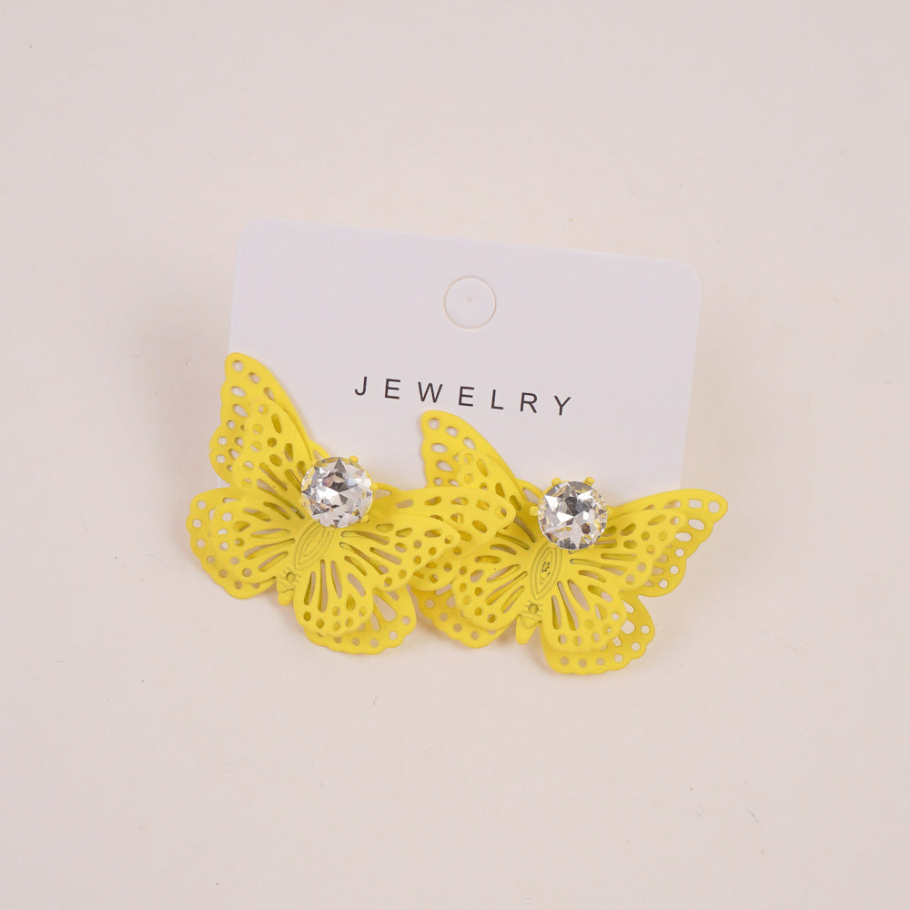 Butterfly Design Women Earring Yellow