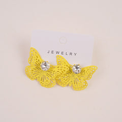 Butterfly Design Women Earring Yellow