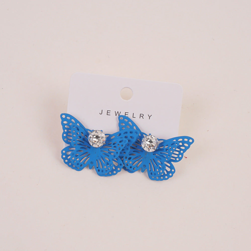 Butterfly Design Women Earring Blue