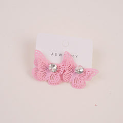 Butterfly Design Women Earring Light Pink