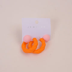 Rope Design Women Earring Orange