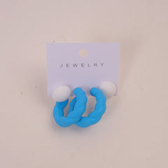 Rope Design Women Earring Sky Blue