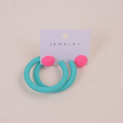 Round Shape Women Earring Green