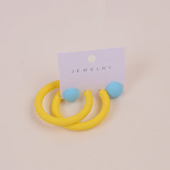 Round Shape Women Earring Yellow