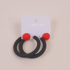 Round Shape Women Earring Black