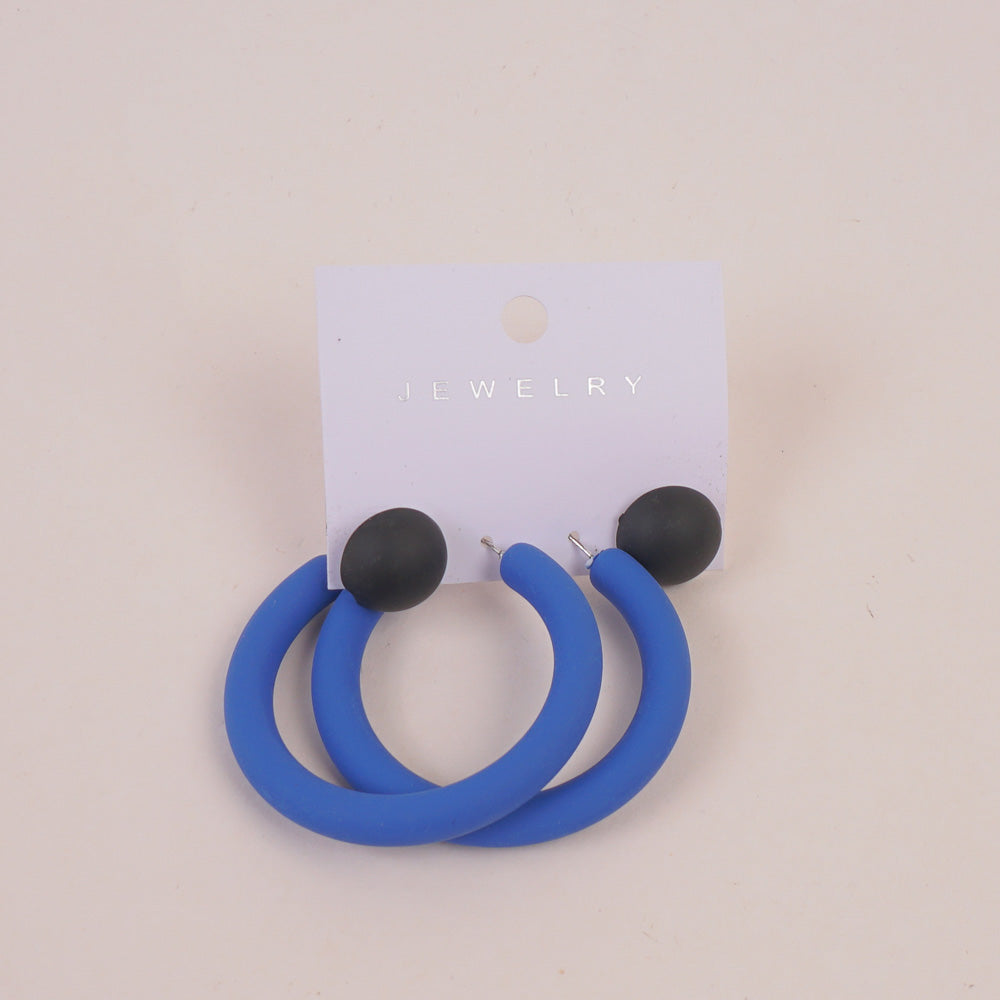 Round Shape Women Earring Blue