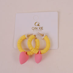 Heart Shape Women Earring Pink