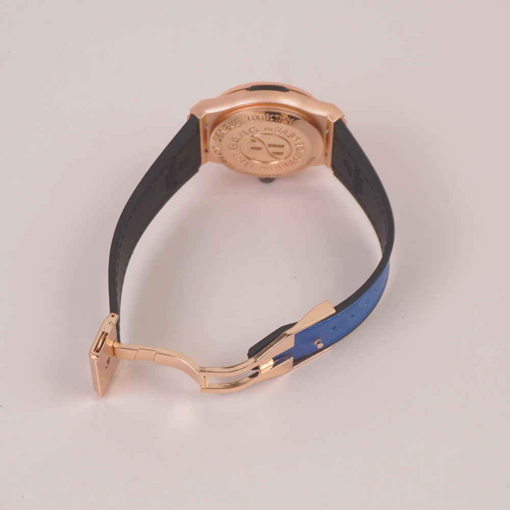 Blue Strap Rosegold Dial Man's HB Watch