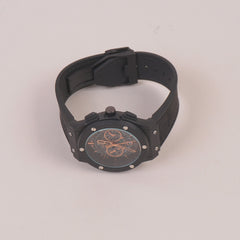 Black Strap Black Dial Man's HB Watch