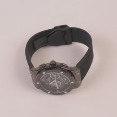 Black Strap Metallic Dial Man's HB Watch