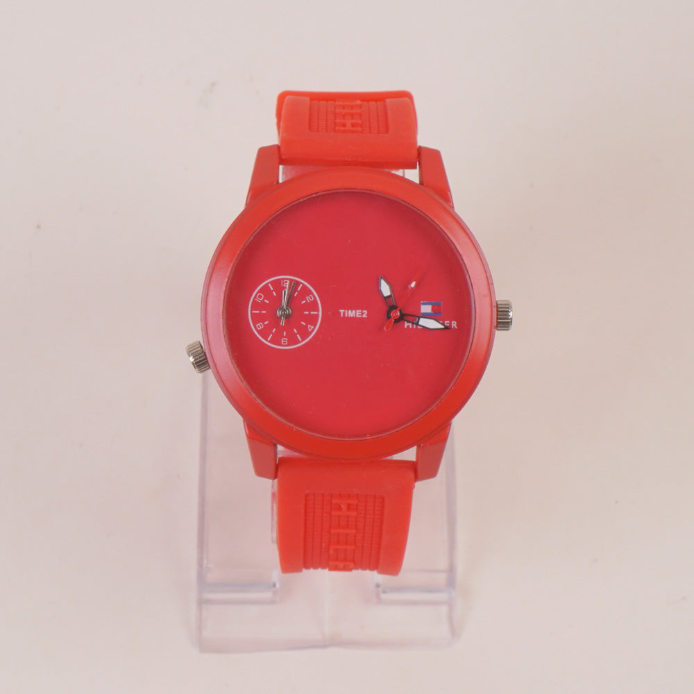 Dual Time Man's Casual Watch Red