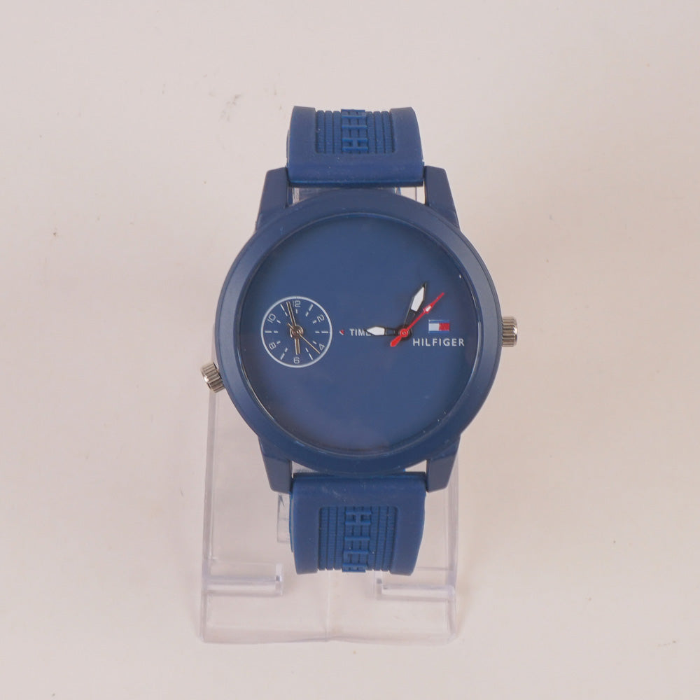 Dual Time Man's Casual Watch Blue