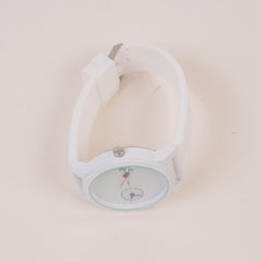 Dual Time Man's Casual Watch White